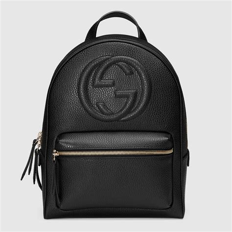 black gucci backpack with silver chain|Gucci black small backpack.